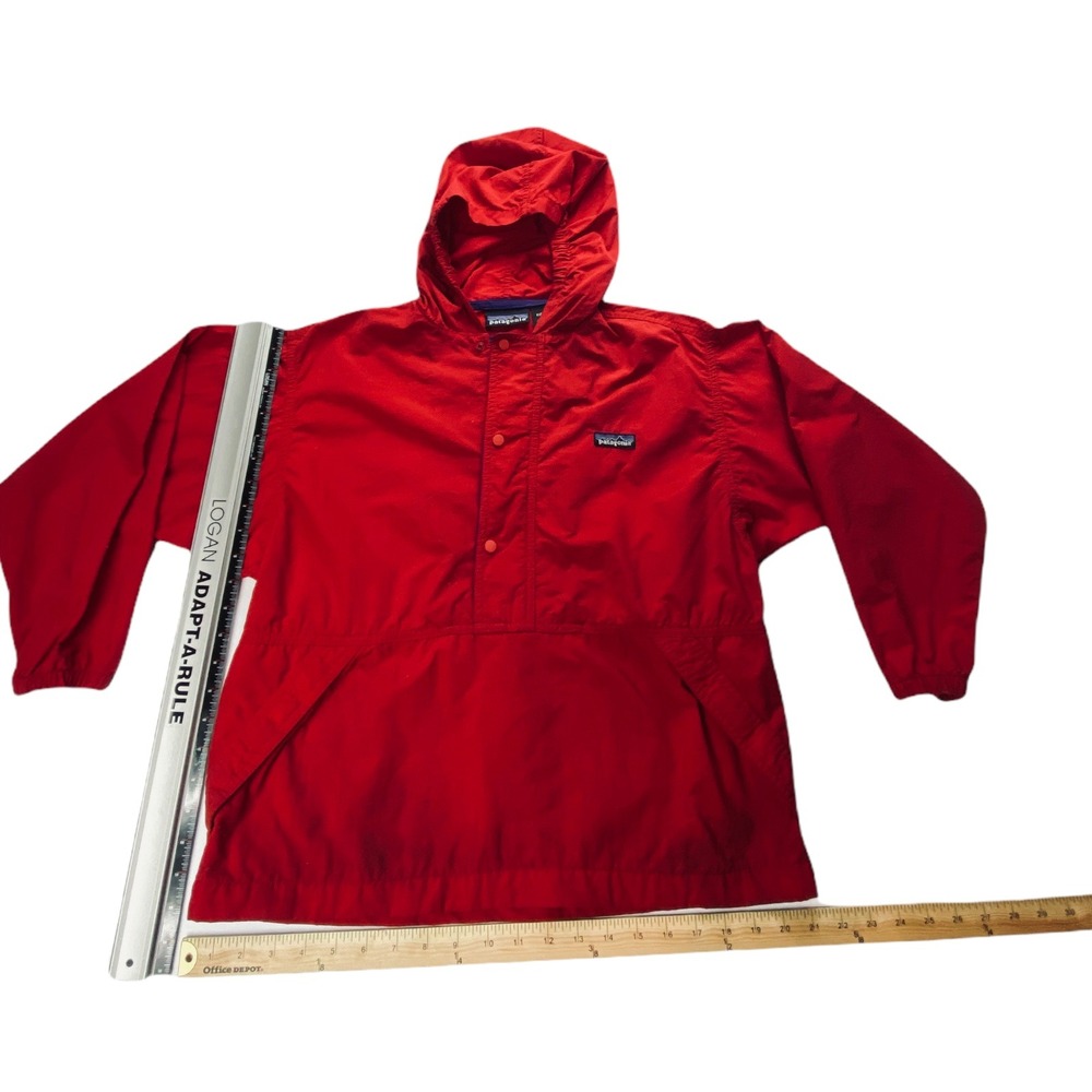 Patagonia Kids Red Anorak Hooded Pullover Jacket Size M Lightweight 51884 - Picture 3 of 10